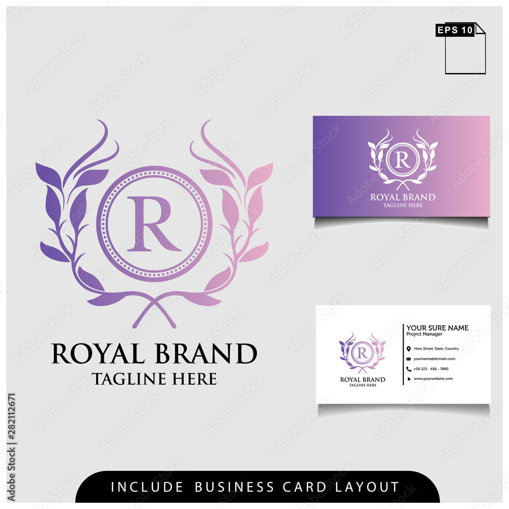 logo design royal brand modern concept with gradient colors logo design royal brand modern concept with gradient colors
