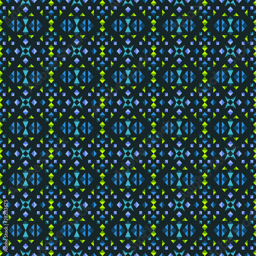 Seamless geometric abstracy dark pattern repeat endless background for textile, print, web photo