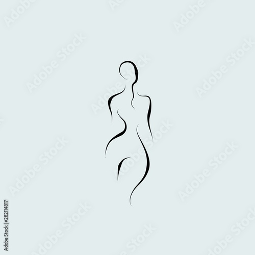 woman line illustration body shape vector
