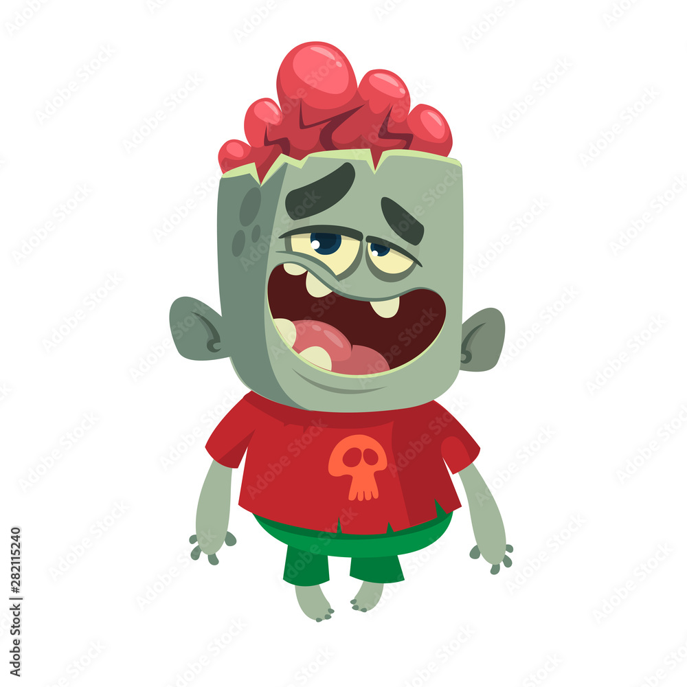 Cartoon scary zombie. Halloween vector illustration Cartoon scary zombie. Halloween vector illustration