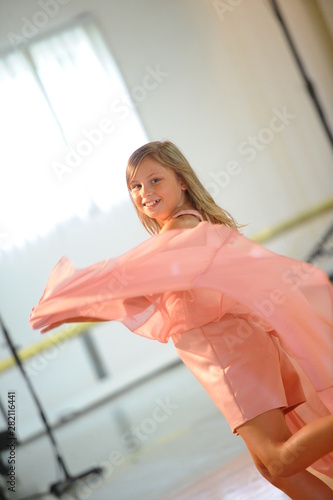 Girl in dress dancing