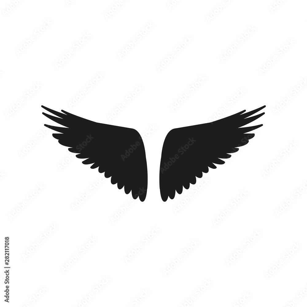 Naklejka premium The icon of the wings. Simple vector illustration