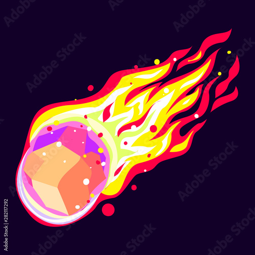 Stone meteorite icon. Cartoon of stone meteorite vector icon for web design isolated on white background