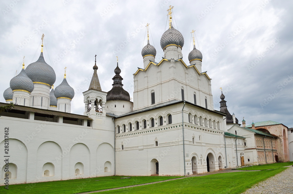 Gate Church of the Resurrection in the Rostov Kremlin. Rostov the Great, Yaroslavl region, Russia. The Golden Ring of Russia 
