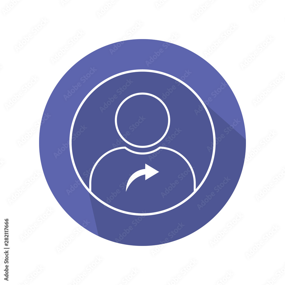 Flat user line art icon vector illustration on color background Flat user line art icon vector illustration on color background