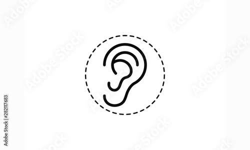 Hearing, ear love logo icon vector template