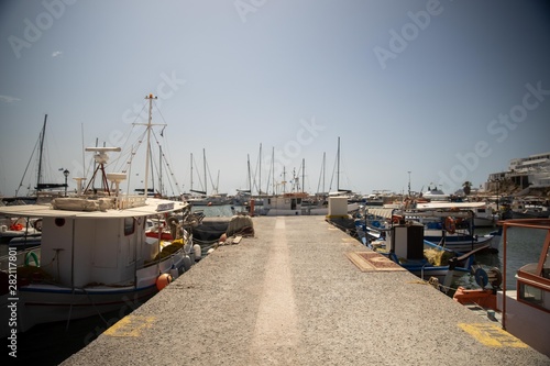 Boats in santorini Greece
