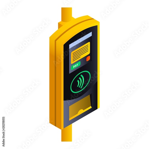 Public transport payment terminal icon. Isometric of public transport payment terminal vector icon for web design isolated on white background