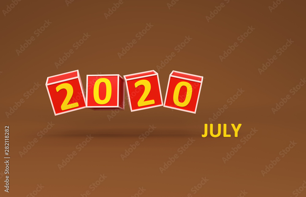Fototapeta premium New Year 2020 Creative Design Concept - 3D Rendered Image