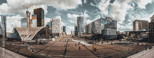 Canvas Print High resolution panoramic view of La Defense Business district in Paris, France