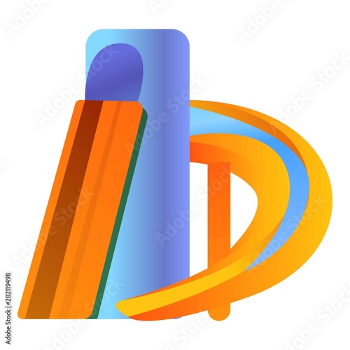 Kid aquapark slide icon. Cartoon of kid aquapark slide vector icon for web design isolated on white background