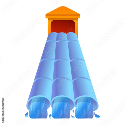 Plastic aquapark pipe icon. Cartoon of plastic aquapark pipe vector icon for web design isolated on white background