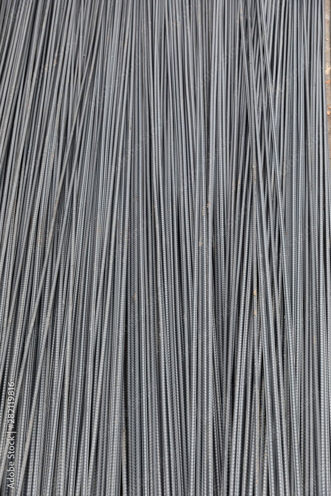 Steel on a building site for reinforcing concrete Steel on a building site for reinforcing concrete