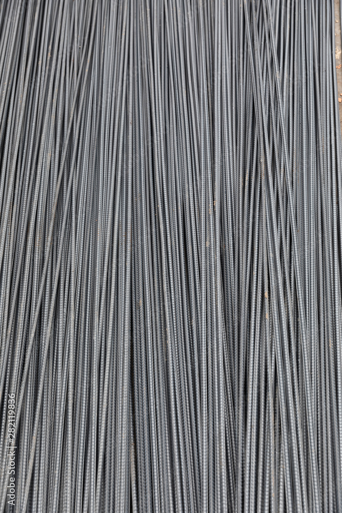 Steel on a building site for reinforcing concrete Steel on a building site for reinforcing concrete