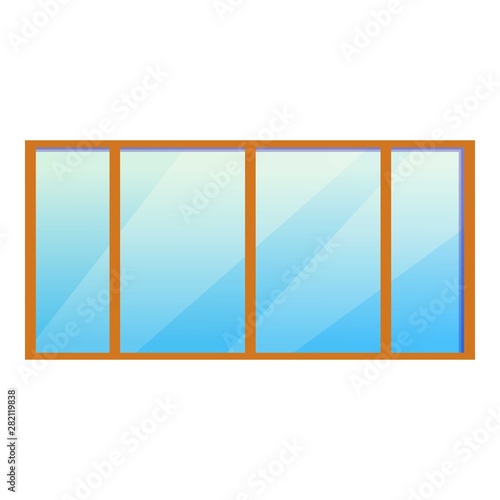 Big office window icon. Cartoon of big office window vector icon for web design isolated on white background
