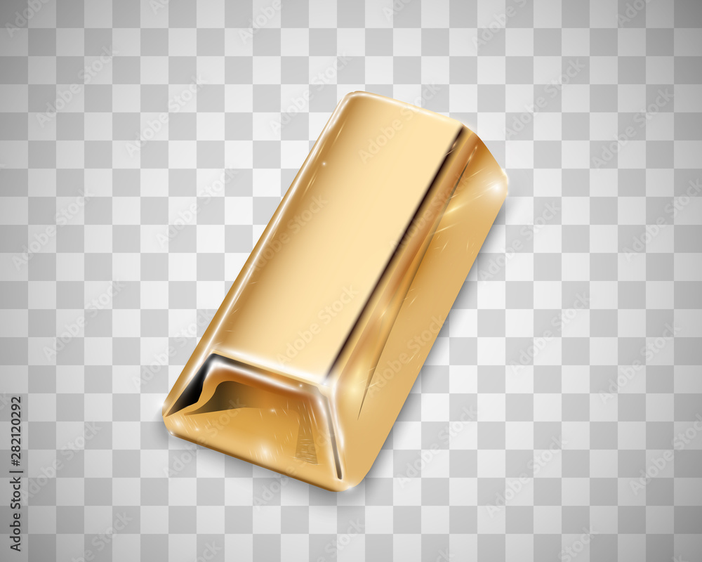 Gold bar isolated on transparent background. Gold bar isolated on transparent background.