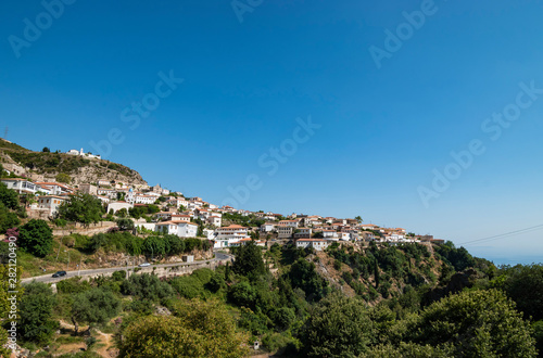 View of Dhermi touristic village in Albania.