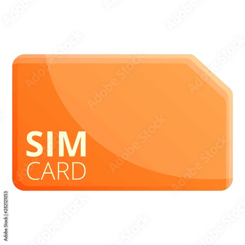 Gsm sim card icon. Cartoon of gsm sim card vector icon for web design isolated on white background