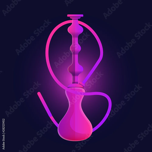 Pink hookah icon. Cartoon of pink hookah vector icon for web design isolated on white background