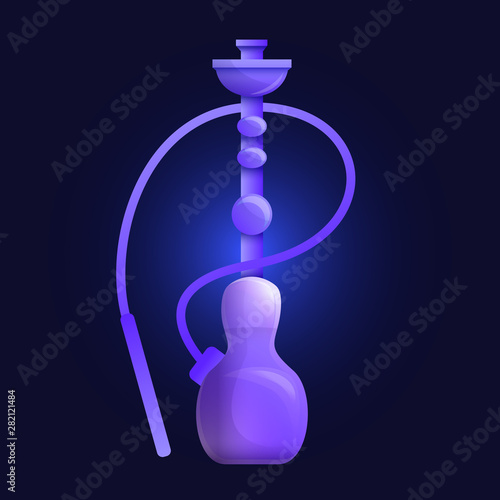 Violet hookah icon. Cartoon of violet hookah vector icon for web design isolated on white background
