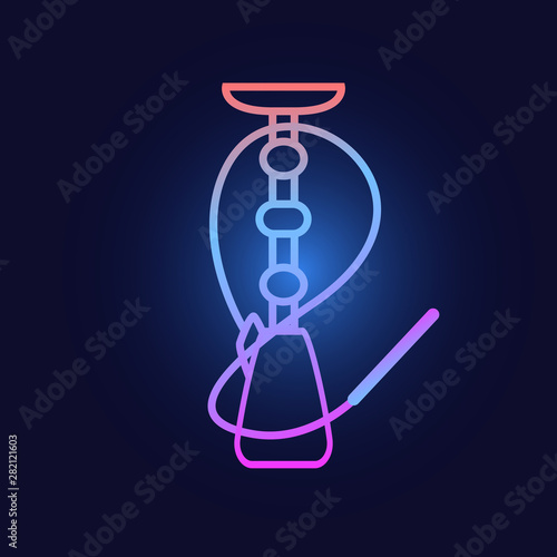 Bar neon hookah icon. Cartoon of bar neon hookah vector icon for web design isolated on white background