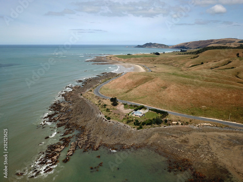 Aerial View Kaka Point, Catlins, Southland, New Zealand photo