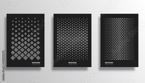 Set of backgrounds with rhombus pattern. Design for flyer, poster, brochure cover, typography or other printing products