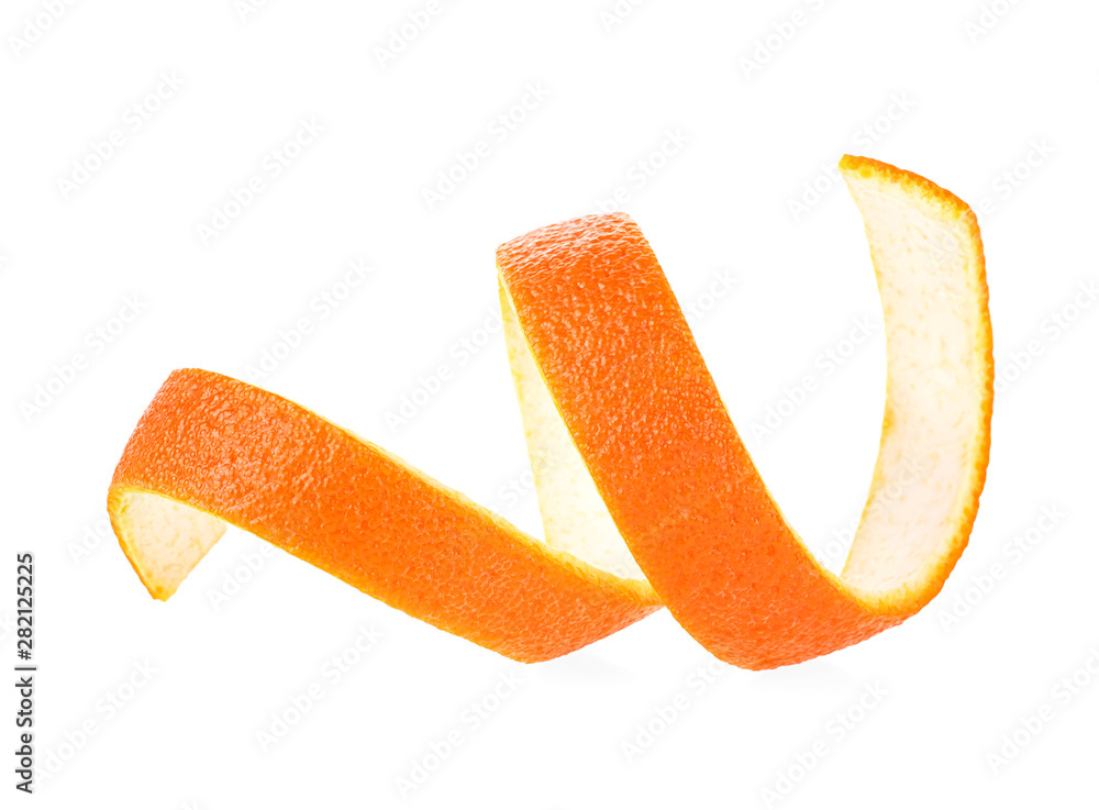 Peel of ripe orange isolated on white background Peel of ripe orange isolated on white background