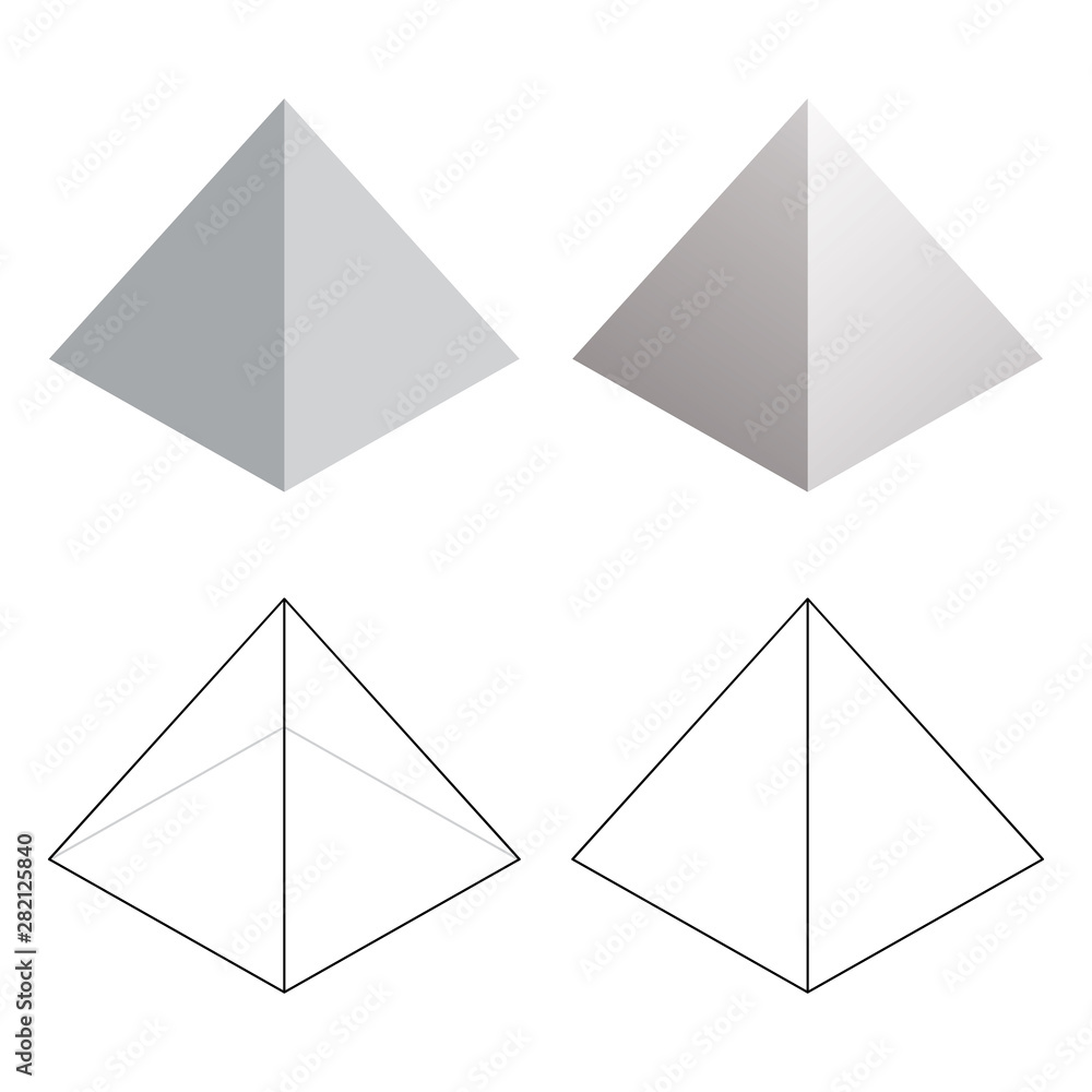 Isometric 3d Pyramid Triangle Shapes Vector Illustration Isometric 3d Pyramid Triangle Shapes Vector Illustration