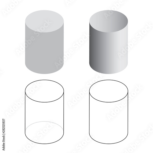 Isometric 3d Cylinder Tubes Vector Illustration photo