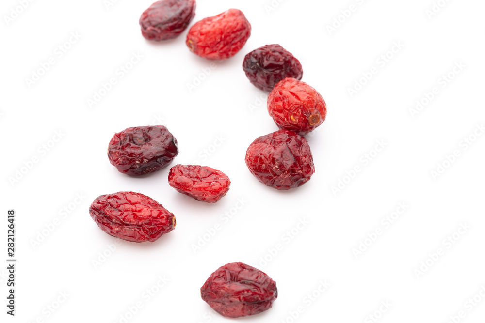 Dried cranberries isolated on white background Dried cranberries isolated on white background