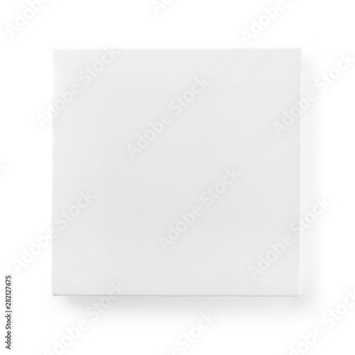 White cardboard square box isolated with clipping path