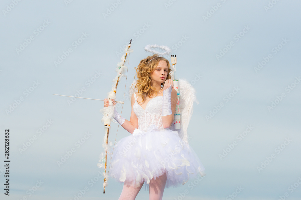 Girl Angel Halo White Angel Dress Stock Photo 1499154317  Shutterstock