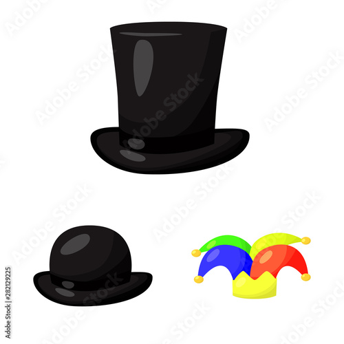 Vector illustration of headgear and napper sign. Collection of headgear and helmet vector icon for stock.