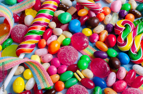 A lot of colorful candy and sweets