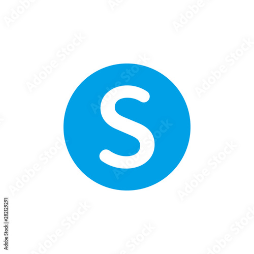 S letter icon isolated on white background. Vector illustration.