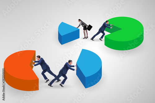 Business analytics concept with pie chart