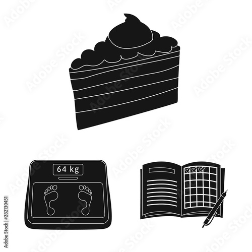 Vector illustration of healthcare and medicine icon. Set of healthcare and diabetes stock symbol for web.