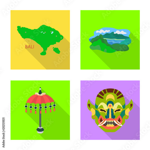 Isolated object of travel and tourism symbol. Set of travel and island vector icon for stock.
