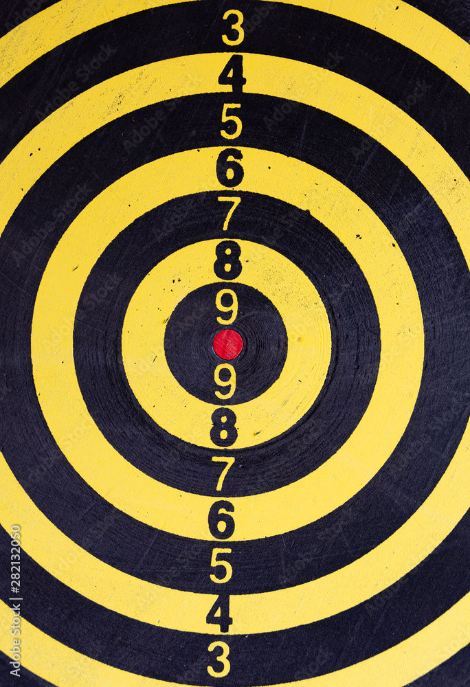 Black and yellow target with red bulls eye Black and yellow target with red bulls eye