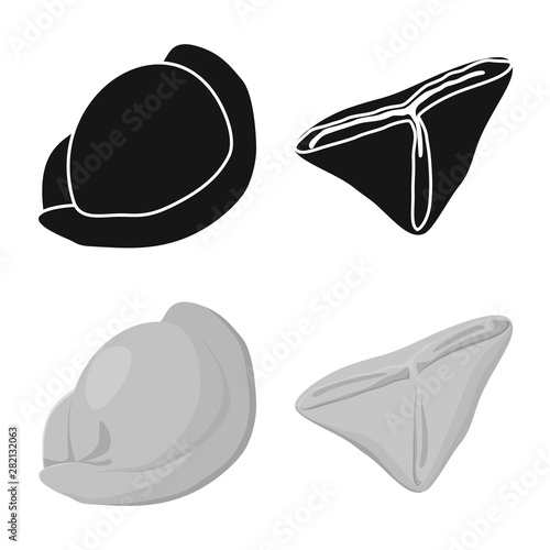 Vector illustration of products and cooking symbol. Collection of products and appetizer stock vector illustration.