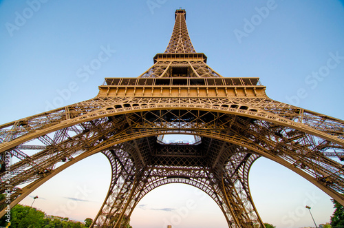 Wide Angle of Eiffel Tower