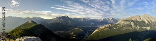 Beautiful view of the mountains around Banff Gondola in the Rocky Mountains, Banff National Park, Alberta, Canada. photo
