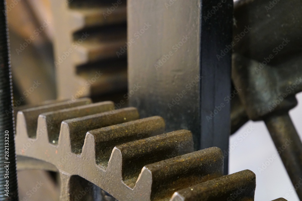 close-up of big old gear wheels of a cable car close-up of big old gear wheels of a cable car