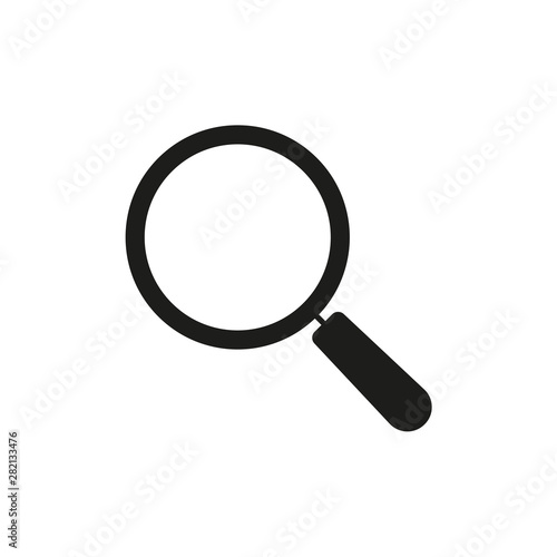 Magnify icon. Search and find symbol. Magnifier or Magnifying glass logo. Vector illustration.