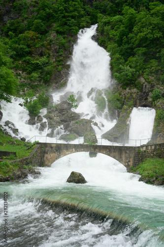 Waterfalls at river Hubelj source after heavy rain