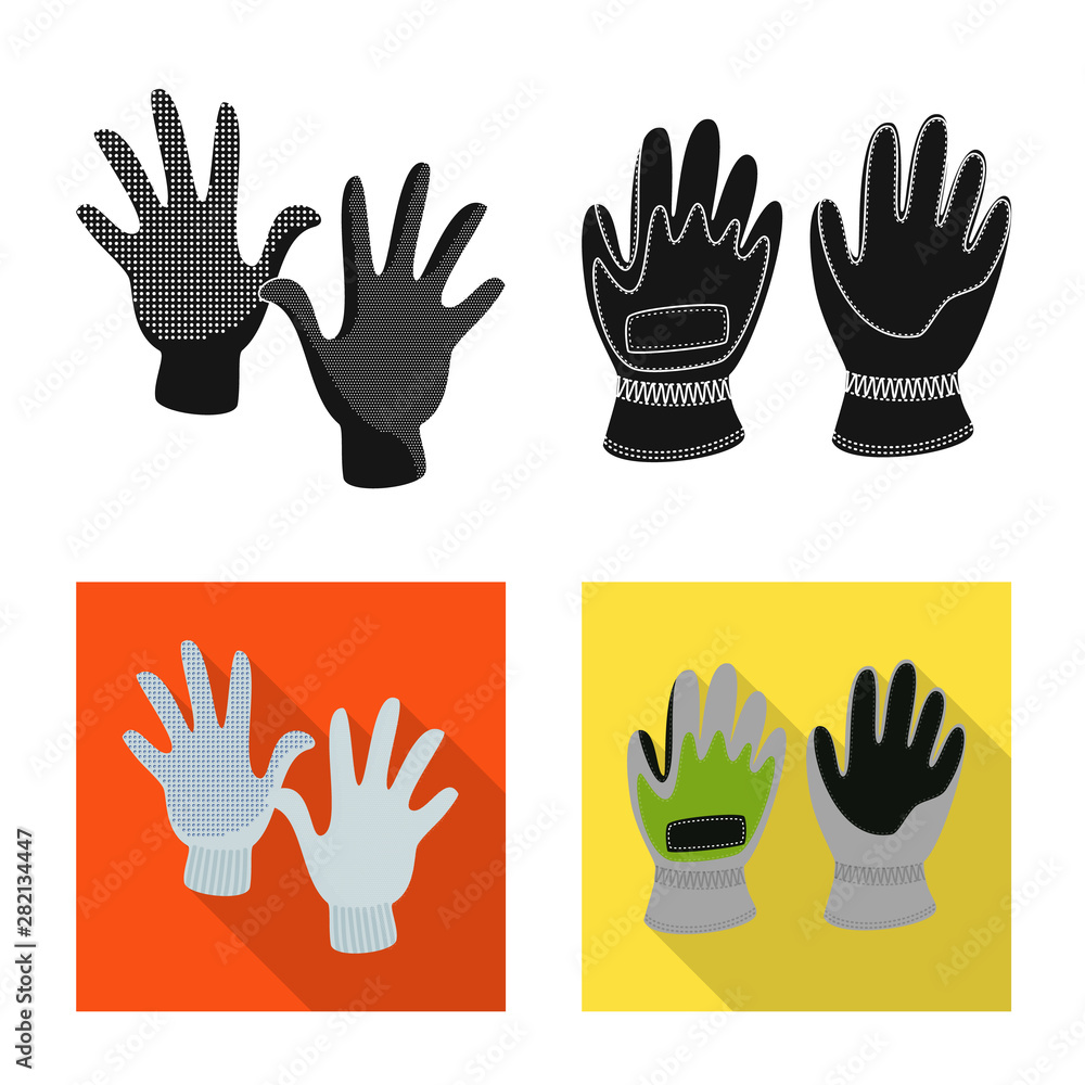 Fototapeta premium Vector design of silhouette and safety sign. Set of silhouette and comfort stock symbol for web.