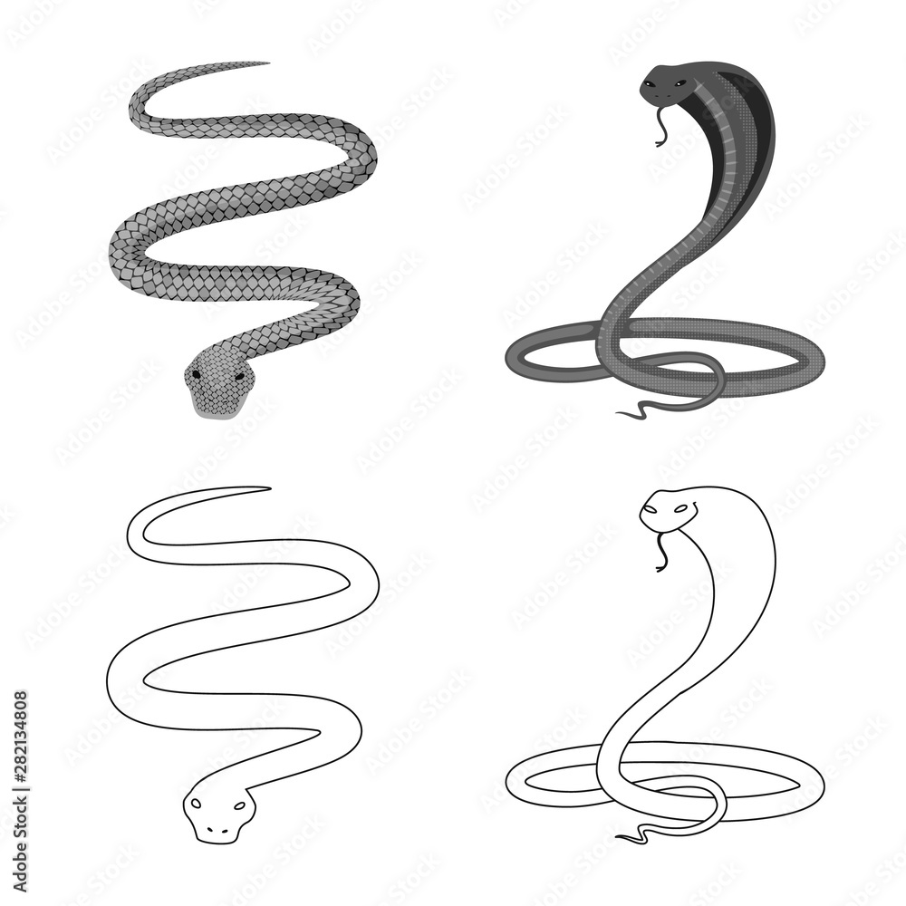 Fototapeta premium Isolated object of mammal and danger logo. Collection of mammal and medicine stock vector illustration.