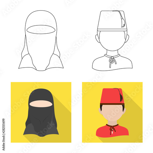 Isolated object of imitator and resident logo. Set of imitator and culture stock symbol for web.