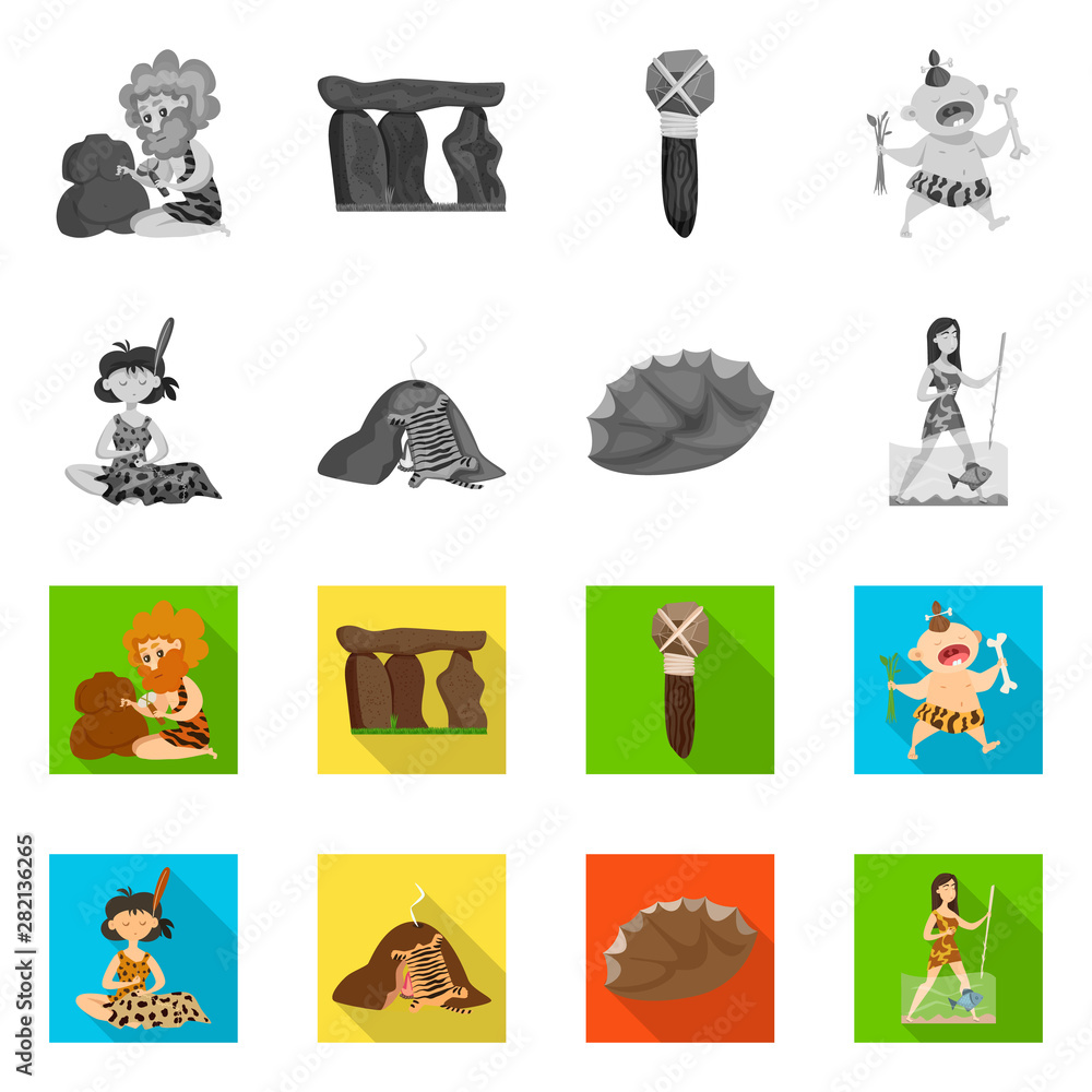 Fototapeta premium Vector illustration of evolution and prehistory icon. Set of evolution and development stock symbol for web.